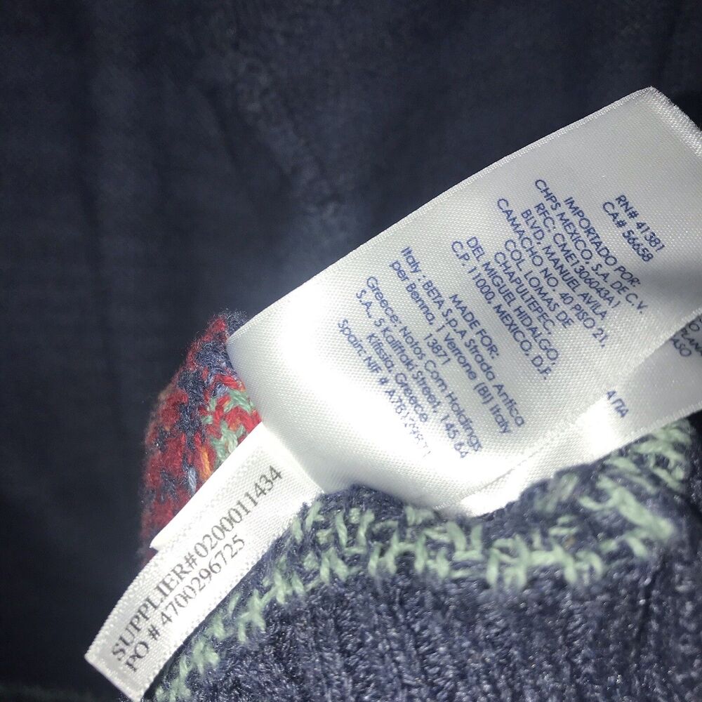 Chaps Denim Knit Vest Blue Aztec Southwestern Colorful Trim Women’s Size‎ Large - Picture 6 of 11